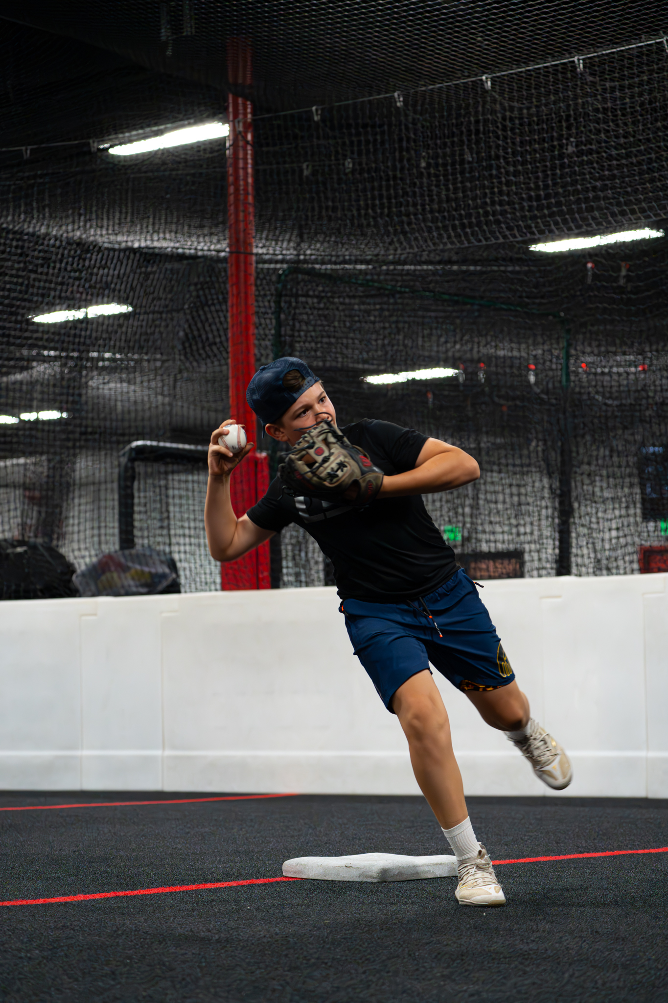 Boy throwing baseball